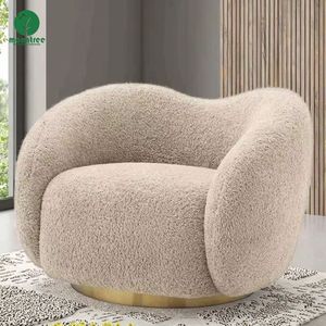 Moontree pequeño Teddy Boucle Lounge ocio Relax Accent brazo silla tapizado moderno lujo individual sofá sala de estar sillón - Product Image 1
