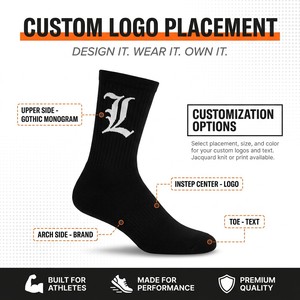 Factory Direct <strong>Athletic</strong> Designer <strong>Socks</strong> Moisture Wicking Sports Crew <strong>Socks</strong> Breathable Custom Logo <strong>Socks</strong> for Training Workout - Product Image 2