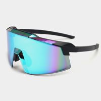 Lunettes de soleil de sport pour adultes, monture semi-cerclée TR90, verres polarisés TAC noirs miroir, protection UV400 anti-éblouissement, protection des yeux.