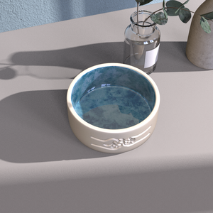 Mangkuk hewan peliharaan keramik kustom mewah untuk kucing dan anjing grosir mangkuk makanan hewan peliharaan kelas atas dengan Logo khusus - Product Image 4