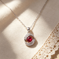 Collier personnalisé en argent 925 plaqué platine pour femme, pendentif de luxe pour fiançailles et mariage, zircone cubique taille brillant, cadeau tendance