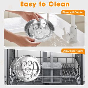 양면 사용 슬로우 피더 핥는 접시형 304 스테인리스 스틸 소형 중형견용 식기 - Product Image 5