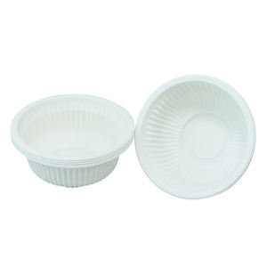 Cuenco redondo de 300ml de almidón de maíz para llevar personalizado desechable de grado alimenticio compostable ecológico biodegradable - Product Image 2