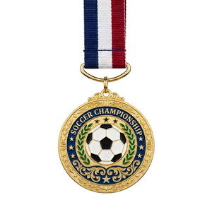 Médailles de football personnalisées 3D en alliage de zinc avec ruban pour jeunes, fabriquées sur mesure par le fabricant – Idéales pour les compétitions de beach soccer, street football et <span class=keywords><strong>calcio</strong></span>. - Product Image 1