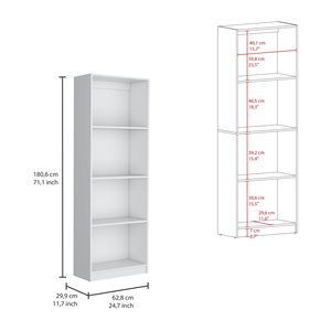 Simla 3-Piece White Living Room Set with 3 Bookcases & <b>Bookshelves</b> - Product Image 6