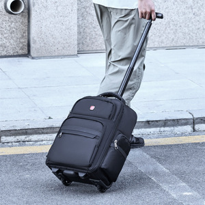 Laptop <b>Backpack</b> With Trolley Design <b>Black</b> And Gray Durable Waterproof Business Travel Unisex <b>Backpack</b> With Laptop Compartment - Product Image 3