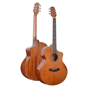 Profesional fábrica de precio al por mayor chino de madera sólida guitarra acústica Material de arce