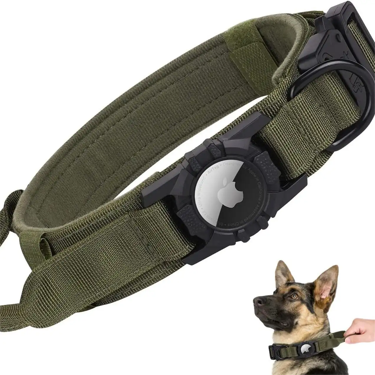 Collar de nailon duradero para mascotas, ajustable, con soporte para Airtag, novedad