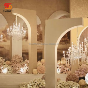 Arc stable lisse support de lustre en métal blanc plomb de route pour le chemin de la mariée de fond de mariage - Product Image 2