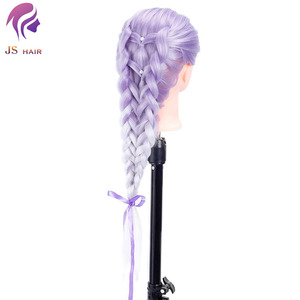 Cabeza <span class=keywords><strong>de</strong></span> Maniquí <span class=keywords><strong>de</strong></span> <span class=keywords><strong>pelo</strong></span> sintético para práctica <span class=keywords><strong>de</strong></span> peluquería, Cabeza <span class=keywords><strong>de</strong></span> 24 pulgadas, color rosa - Product Image 4