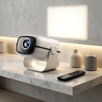 Projecteur portable intelligent avec support rotatif, système Android natif, WiFi, Bluetooth, LED, commande vocale IA 200, haut-parleurs intégrés, home cinéma