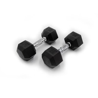 Dumbbell Hexagonal Karet Besi Cor Beban Bebas Pegangan Anti Selip Nyaman Latihan Kekuatan Gym Kebugaran
