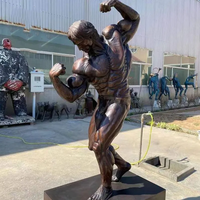 Sculpture de Bodybuilder en Bronze Personnalisable, Meilleure Vente, Statue d'Art Moderne de Figure Masculine Musclée pour Décoration de Salle de Sport, Villa, Extérieur