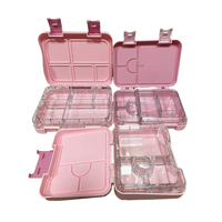 Boîte à lunch rectangulaire en plastique de haute qualité, personnalisée par l'usine OEM, Tritan sans BPA, étanche, 3 compartiments, portable pour l'école