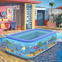 Couverture de piscine rectangulaire en PVC WT250815P03 10'x6'7" compatible avec le chlorinateur, accessoires pour piscine pour enfants 33" X 2.00" X 84cm
