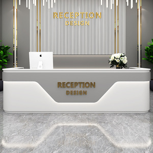 Universal Commercial Custom Reception Counter Multi Shape Customized Welcome Desk Front <b>Table</b> for Hotel Lobby Shop Salon Office - Product Image 3