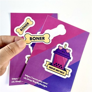 Impression <span class=keywords><strong>color</strong></span>ée auto-adhésif étanche dessin animé modèles A5 A6 B6 personnalisé vinyle baiser coupe autocollants feuilles - Product Image 4