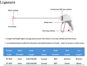 Ensemble d'instruments laparoscopiques électriques pour chirurgie générale ORL, scelleur vasculaire, mâchoire de Maryland, Ligasure électrique, CE, fabriqué en usine médicale - Product Image 5