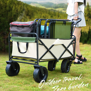 <strong>Folding</strong> Utility <strong>Wagon</strong> <strong>Heavy</strong> <strong>Duty</strong> Collapsible Cart with All Terrain Wheels and Adjustable Handle - Product Image 5