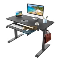 NANDI 48x24 Pouces Bureau électrique moderne debout Plateau clavier pleine grandeur Hauteur réglable Bureau assis-debout Ergonomique Extensible