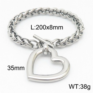 Popular 18k Gold Plated <b>love</b> Stainless Steel Heart Pendant Necklace <b>Bracelet</b> Jewelry Set - Product Image 4