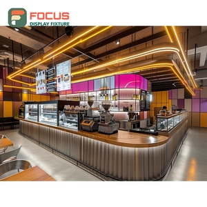 ชั้นวางกาแฟแบบตั้งพื้นหลายชั้น ชั้นวางถุงกาแฟ ตกแต่งด้วยไม้ ชั้นวางโชว์สินค้าคาเฟ่ - Product Image 3