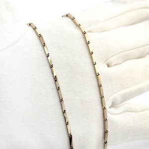 Collier en or 18 carats CEJ unisexe, chaîne à maillons barres massives, minimaliste, simple, classique, bijoux fins pour usage quotidien, fournisseur - Product Image 1