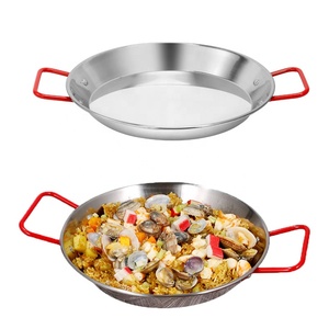 Paellera Clásica <span class=keywords><strong>de</strong></span> <span class=keywords><strong>Acero</strong></span> <span class=keywords><strong>Inoxidable</strong></span> <span class=keywords><strong>para</strong></span> Cocina, Restaurante, Catering, Ecológica, <span class=keywords><strong>para</strong></span> Mariscos Españoles y Pasta, Doble Revestimiento - Product Image 2