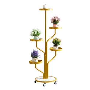 Luxury Iron Multi-Layer <strong>Hanging</strong> &amp; Floor-Standing Flower Pot <strong>Stand</strong> for Balcony and Living Room - Product Image 5