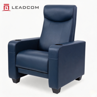 Fauteuil de cinéma commercial Leadcom LS-829A Glider Wall Hugger en cuir véritable avec porte-gobelet intégré
