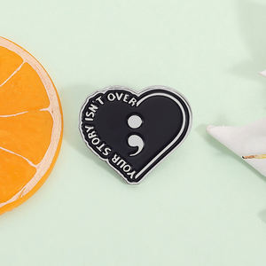 Jouw Verhaal Gaat Niet Over Email Pin Puntkomma Hart Broche Revers Badge Inspirerende Sieraden Cadeau Voor Vrienden - Product Image 2