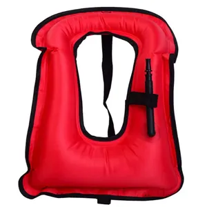 Inflatable Snorkel Vest Snorkel Jacket Free Diving Safety Jacket with front pouch