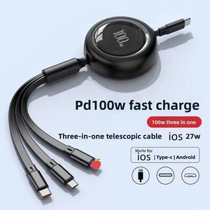 Cable DE DATOS PD27W tipo C para Android para <span class=keywords><strong>Huawei</strong></span> carga súper rápida compatible con impresora de carga Flash de un tirón tres elásticos - Product Image 5