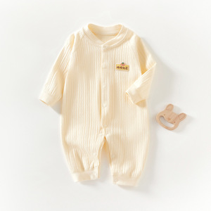 Combinaisons pour bébé en coton pur sans couture, vêtements pour nouveau-nés, printemps automne, combinaison tricotée unisexe, couche de base - Product Image 1