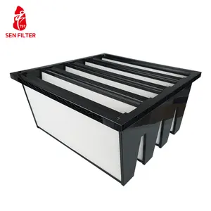 Light Weight Small Resistance Abs Plastic Frame W Type V Shape HEPA Filter V Bank Filter