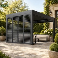 Pergola bioclimatique en aluminium thermolaqué écologique motorisée à lames orientables 3x3 4x4 4x6 pour balcon et terrasse