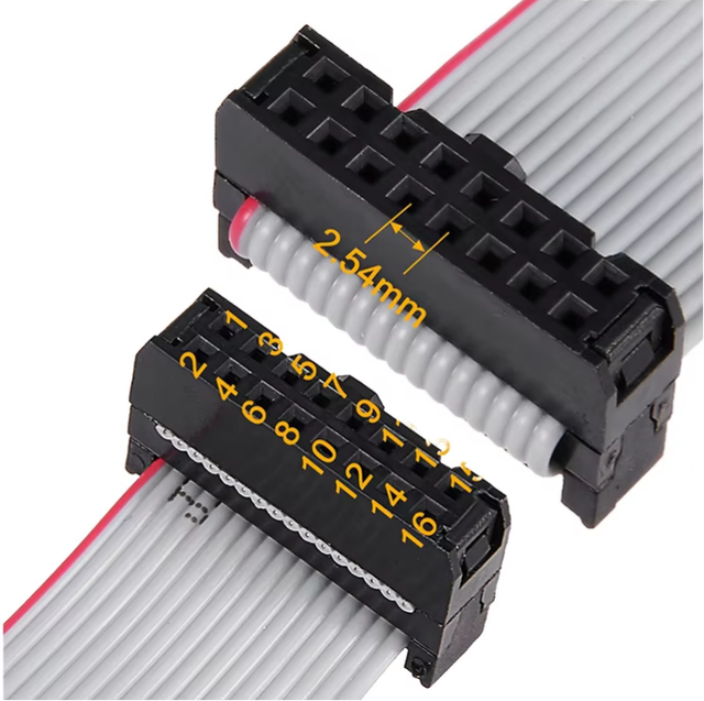 16 Pin PVC IDC Ribbon Cable 2.54mm Pitch 2x8 Flat Gray Header Wire Connector IP67 Rated PCB Development Arduino Industrial
