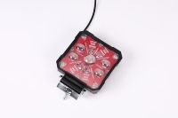 Projecteur LED carré géométrique Yongyou, base rouge avec plusieurs lentilles, faisceau large, étanche, pour moto tout-terrain
