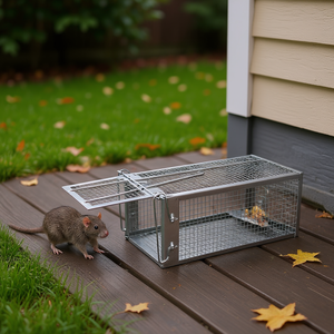 Trampa de Jaula Humana Plateada para Roedores Vivos, Control de Plagas, Trampa para Ratones Modelo D0100HEDN1V - Product Image 2