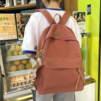 Mochilas Escolares de Gran Capacidad para Niñas, Verano 2022, Bolsa de Viaje Impermeable para Exteriores, Linda Mochila de Nailon para Computadora con Colgante de Peluche