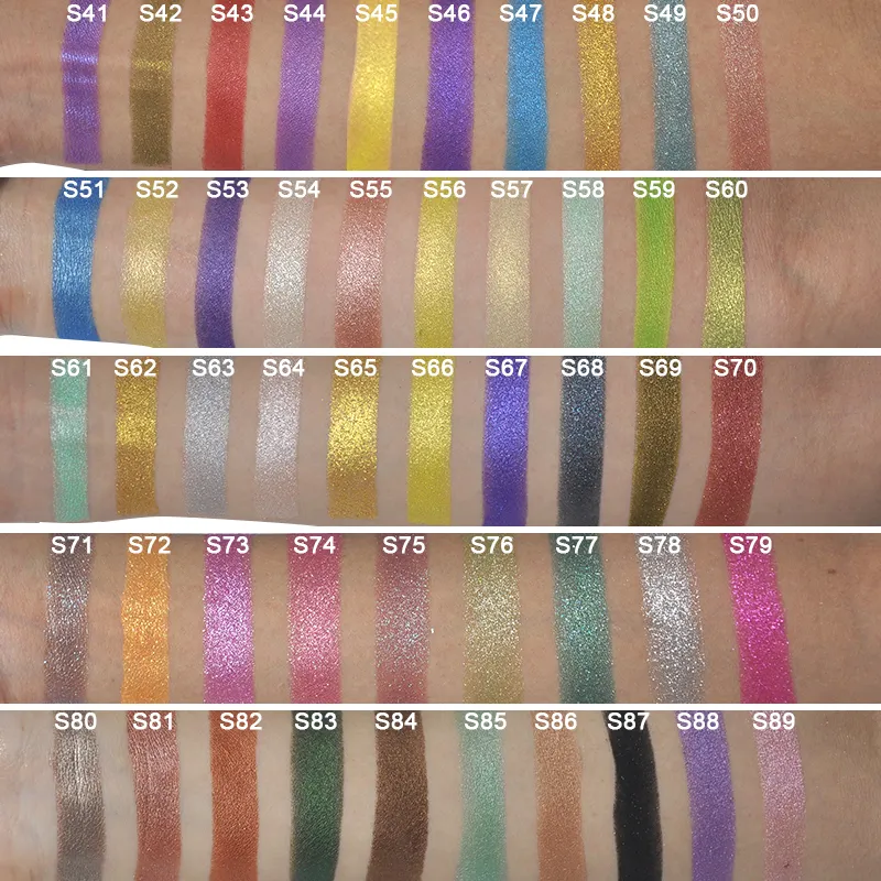 Maquillaje cosmético suelto pigmentado etiqueta privada prensado polvo mate brillo sombra de ojos