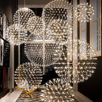 Lustre boule en acier inoxydable de style néerlandais pour villa, salon ouvert, duplex, loft, escalier, salle à manger