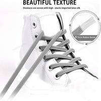 2025 Nouveau lacet élastique paresseux boucle de capsule en métal coloré sans lacets de cravate lacets élastiques plats baskets