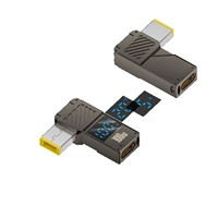 Adaptateur de charge ignifuge USB-C vers DC à angle droit JILIAN Industry PD 100W avec affichage numérique et surveillance de la puissance pour ordinateur portable CF/DC-SX