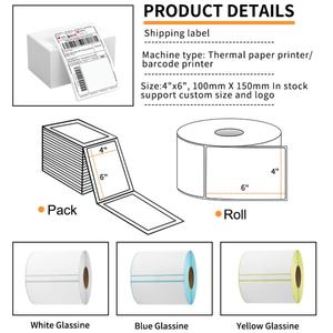 4 X 6 Inch 1000pcs/roll Direct Blank Shipping Label Roll Barcode A6 <b>Printer</b> Thermal <b>Sticker</b> Paper 3inch Core Waybill <b>Sticker</b> - Product Image 4