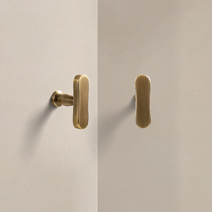 Solid Brass T Shape Cabinet Handle <strong>Gold</strong> <strong>Drawer</strong> <strong>Pulls</strong> for Kitchen Bathroom Furniture Brushed Modern T Bar Handle Single Hole <strong>Pull</strong> - Product Image 4