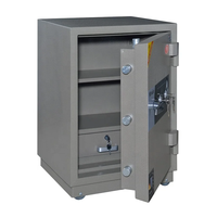 Coffre-fort ignifuge robuste 153 kg, résistance au feu 2 heures, serrure à clé, porte épaisse 1,5 mm, vente en gros usine WOMA, 4 roues en PVC, pour la maison