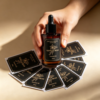 Étiquettes TEDDY pour flacons cosmétiques, vinyle BOPP, feuille d'or, UV Spot, cosmétiques, parfums, huiles essentielles