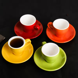 Classic Luxury 80ml Mini <b>Espresso</b> Ceramic Coffee Mug Set with Saucer and Plates Custom Logo Back to School - Product Image 5