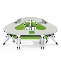 Table de formation empilable avec roulettes, pliable, pour salle de classe et centre de formation, acceptant la personnalisation OEM